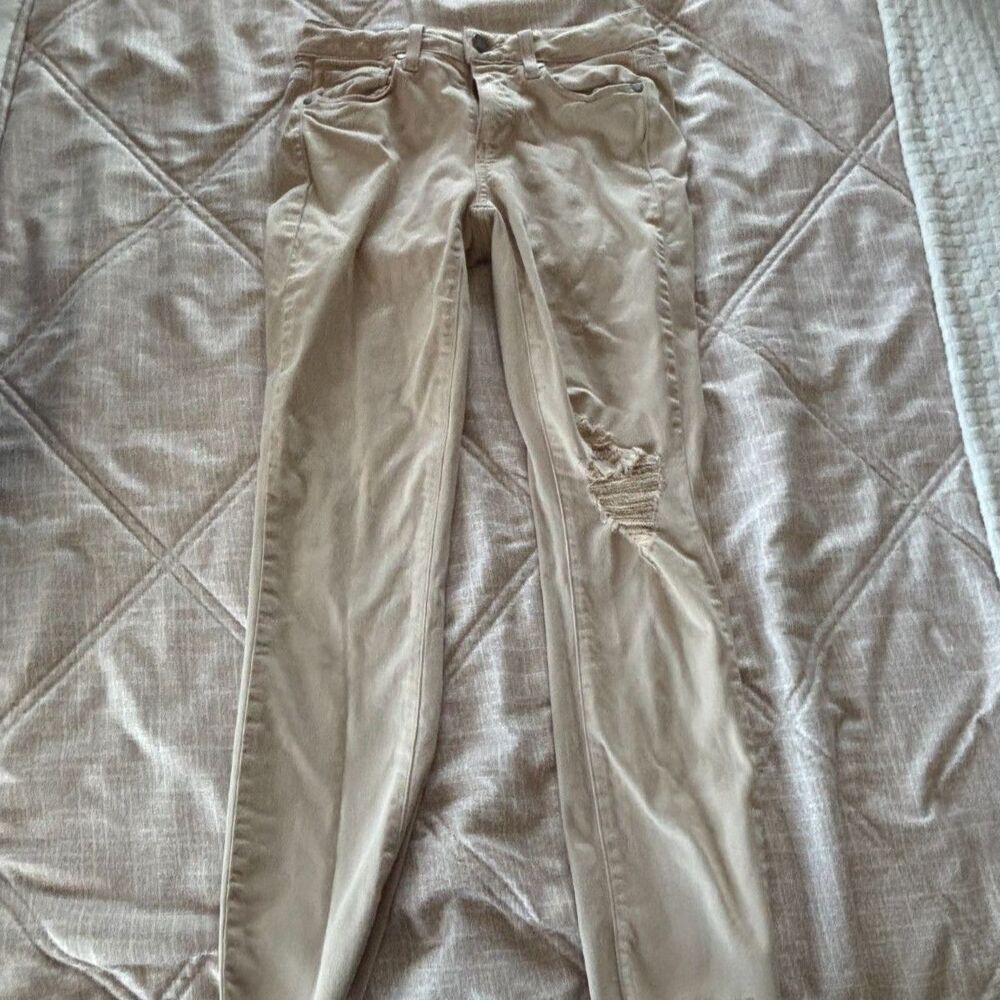 Paige: Distressed Tan Skinny Jeans Women's Size 25 - Like New